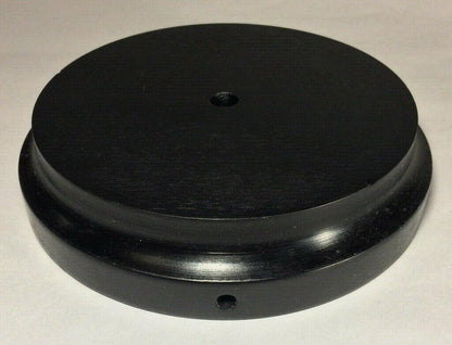 New 8.5" Modern Style Black Wooden Lamp Base w/ Wire Way Hole, Tapered Edge 310B - Stone Door Lamps