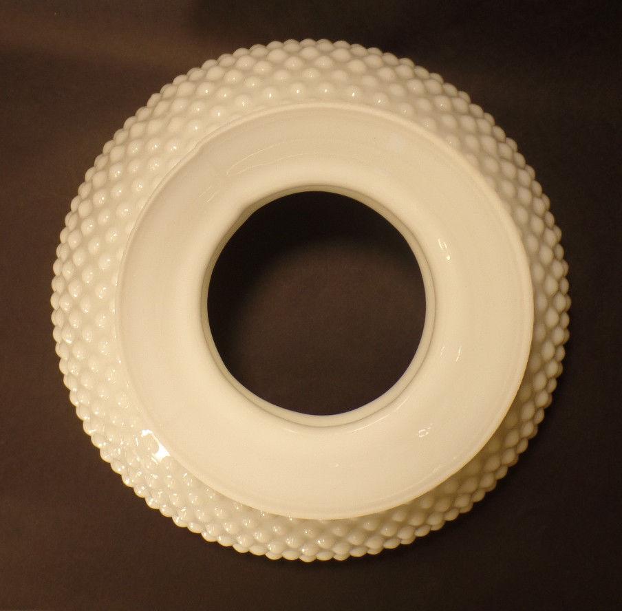 New 10" Fitter Opal White Milk Glass Hobnail Student Lamp Shade USA Made #SH162 - Stone Door Lamps