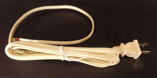 NEW 8' Ivory 18/2 Plastic Covered Lamp Cord Plug Set SPT - 1,U.L. Listed, #CS715 - Stone Door Lamps