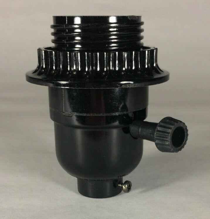New Phenolic Bakelite On/Off Knob Lamp Socket With Threaded Shell and Ring 684 - Stone Door Lamps