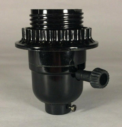 New Phenolic Bakelite On/Off Knob Lamp Socket With Threaded Shell and Ring 684 - Stone Door Lamps