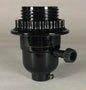 New Phenolic Bakelite On/Off Knob Lamp Socket With Threaded Shell and Ring 684 - Stone Door Lamps