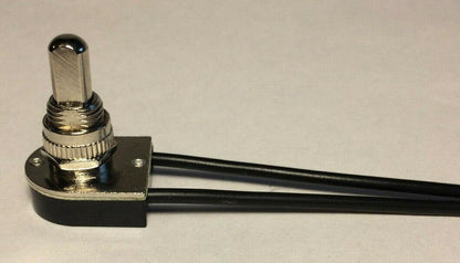 New On/Off Push Canopy Switch w/ Nickel Plated Knob, 6" Wire Leads, 3/8" Shank - Stone Door Lamps