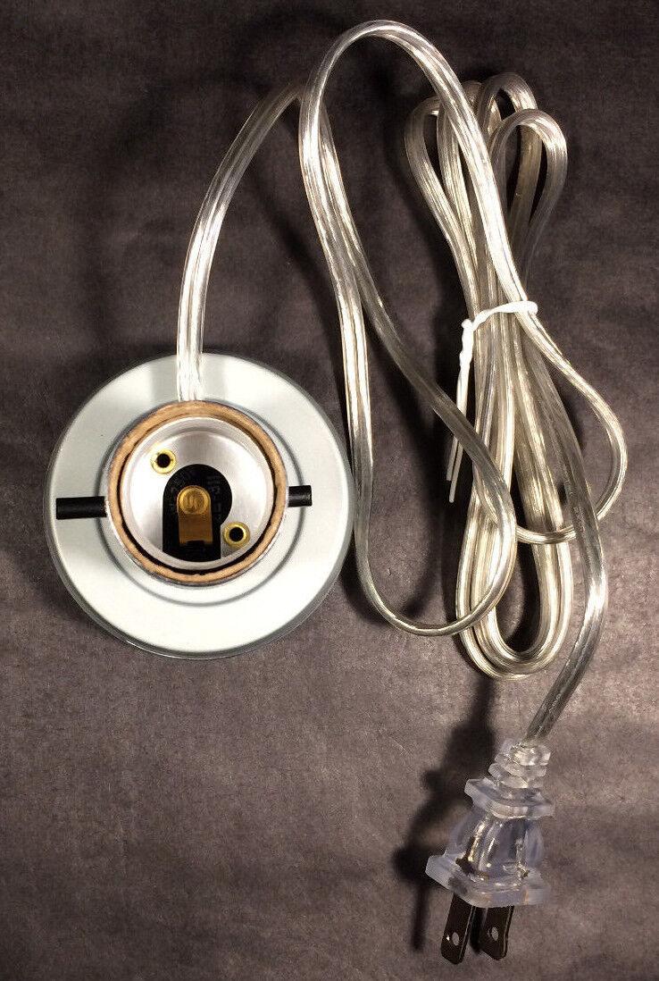 New Electric Zinc Mason "Fruit Jar" adapter with clear silver cord for Lamp - Stone Door Lamps