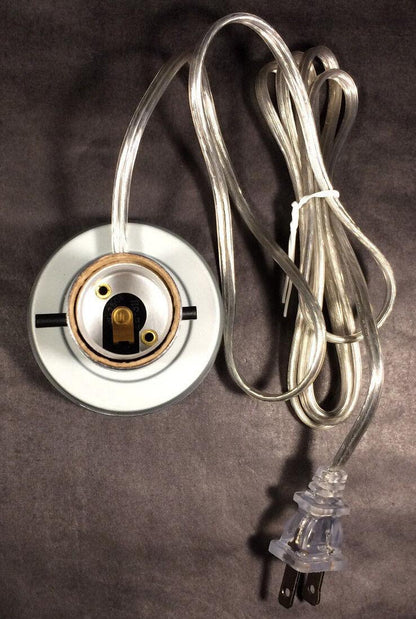 New Electric Zinc Mason "Fruit Jar" adapter with clear silver cord for Lamp - Stone Door Lamps