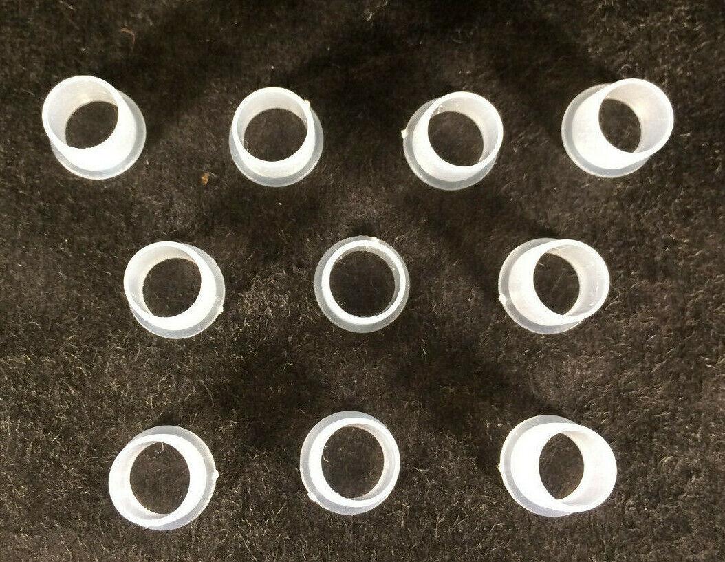 Lot of 10 Clear Plastic Pipe Hole Bushing Lamp Cord Protector For 1/8 IPS Pipe - Stone Door Lamps