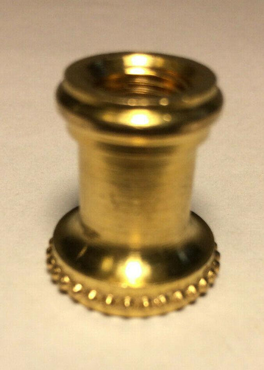 New Unfinished Turned Brass Neck Lamp Part 1/8F Tap, 7/8" Ht. #BN946U - Stone Door Lamps