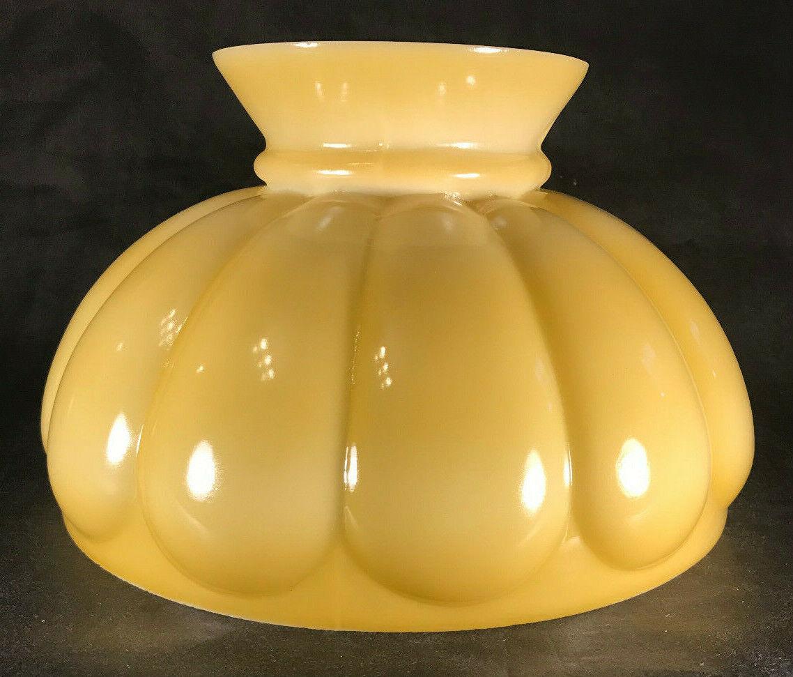 New 10" Opal Glass, Buff Nu - Gold Tint Melon Student Lamp Shade, USA Made #SH530G - Stone Door Lamps