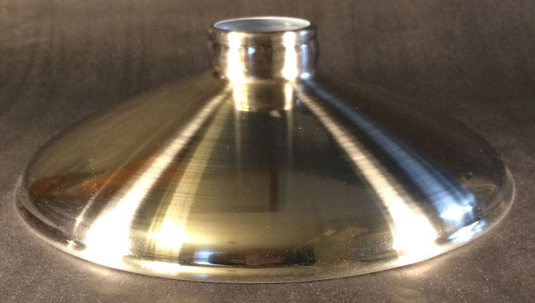 2.25 X 10" Satin Nickel Porcelain Industrial Style Metal Cone Pendant Shade