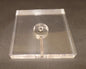 4 1/2" Diameter Clear Square Acrylic Lamp Base w/ Center Hole & Side Outlet #288