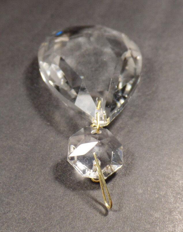 3" (76mm) Clear Glass Crystal Pendalogue Prism w/ Brass Pins Chandelier Lamp - Stone Door Lamps