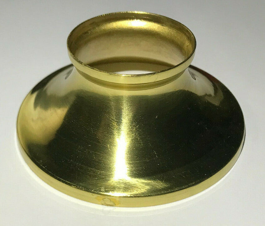 New Spun Brass Connector For Lamp Bases & Fonts, 3" x 1 1/2" x 1 3/8" P&L #LC108