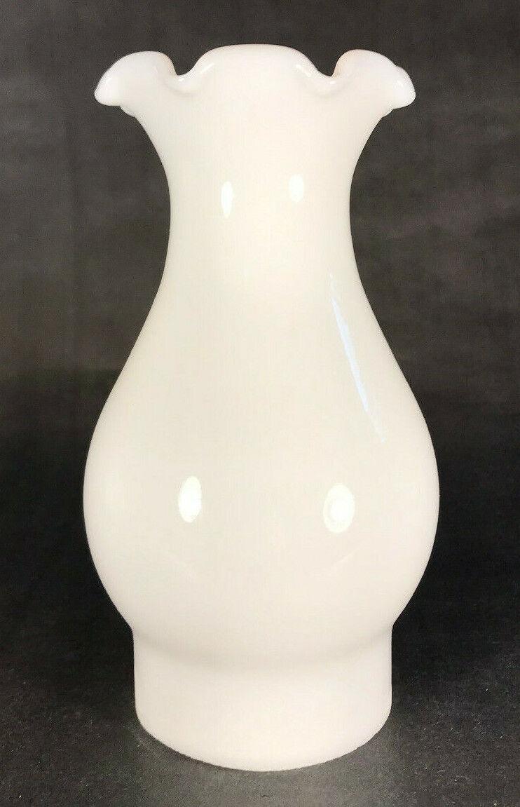 New 3" x 7" White Opal Glass Lamp Chimney With Crimp Top For #2 burners USA #939