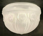 New 10" Embossed Floral Motif Satin Crystal Dome Shade For Table Lamp, Fixture - Stone Door Lamps