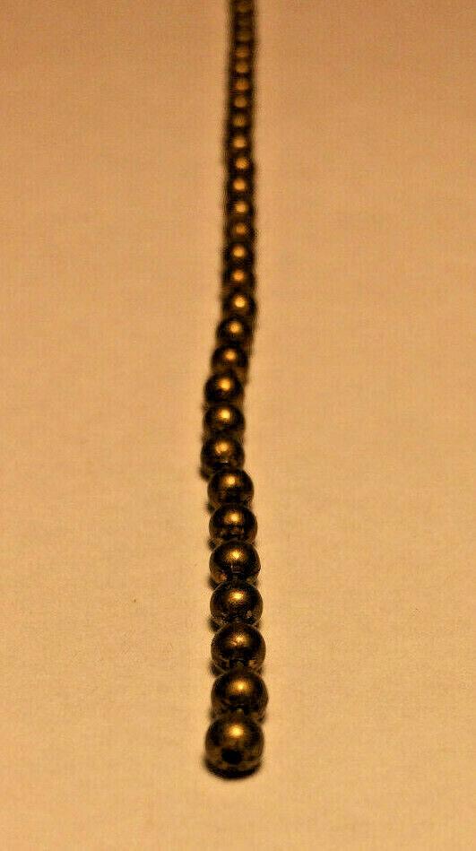 Antique Brass Beaded Chain For Lamp Sockets & Ceiling Fans, Sold Per Ft. #BC600A - Stone Door Lamps