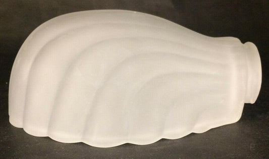 New Crystal Etched Shell Shaped Desk Lamp Fixture Shade, 2 1/4" Fitter 7.5" Long - Stone Door Lamps