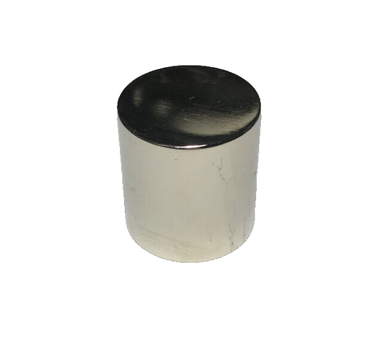New Drum Brass Lamp Finial, Polished Nickel Finish, 1/4-27F, 1" Ht., 7/8" Dia.