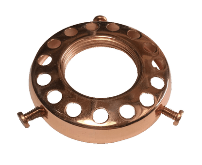 New 2 1/4" Fitter Screw On Uno Shade Holder, Polished Copper Finish #SH786C - Stone Door Lamps