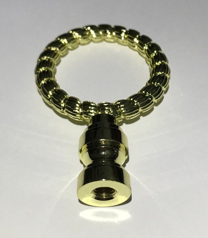 New 2 5/8" Solid Brass Lamp Finial, Polished & Lacquered, 1/4-27F #BF187