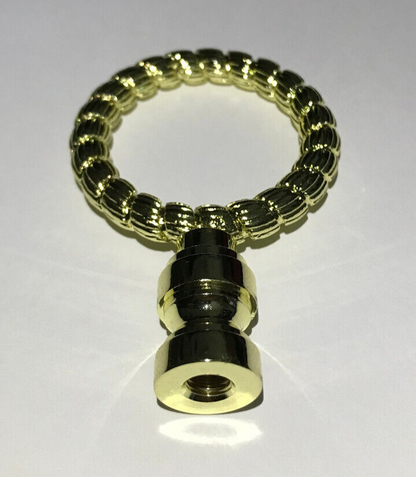 New 2 5/8" Solid Brass Lamp Finial, Polished & Lacquered, 1/4-27F #BF187