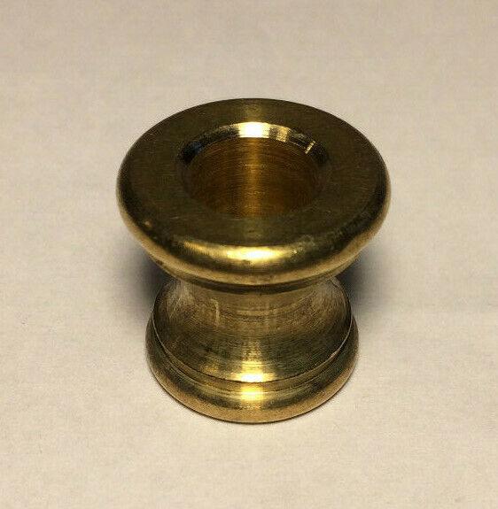 New Unfinished Turned Brass Neck Lamp Part, Slips 1/8 IP, 3/4" Ht. BN868U - Stone Door Lamps