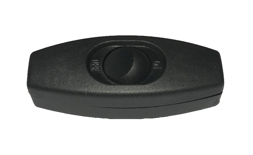 New Black In Line Feed Through Rocker Switch, On-Off, For SPT-2 Lamp Cord #RS420