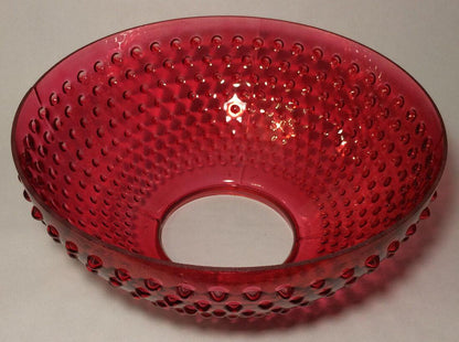 NEW 14" Cranberry Hobnail Glass Dome Shade For Library & Table Lamps #DS312 - Stone Door Lamps