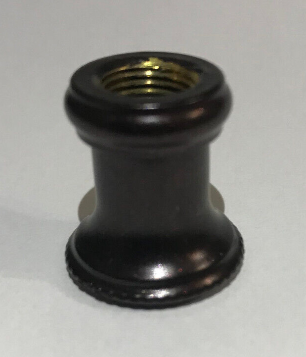 New Turned Brass Neck Lamp Part, Antique Bronze Finish 1/8F Tap, 7/8" Ht. BN946B