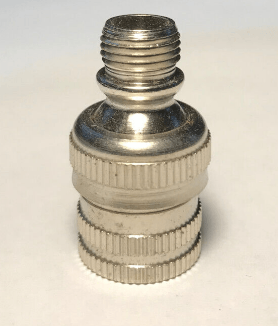 1 1/4" Nickel Plated Brass Knurled Lamp Swivel For Lamps, Fixtures, 1/8M X 1/8F - Stone Door Lamps