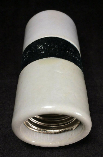 New Twin Medium Base Glazed Porcelain Lamp Socket w/ Single 1/8 IP Bushing Strap