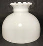 New 10" Opal White Milk Glass Student Lamp Shade, Crimp Top, Hand Blown, USA - Stone Door Lamps