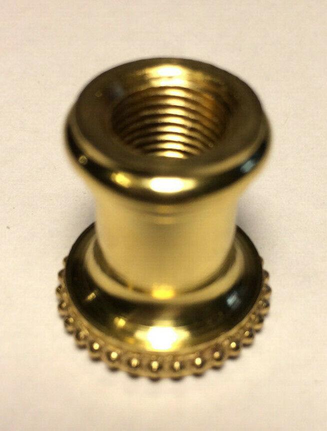 New Turned Brass Neck Lamp Part, Burnished & Lacquered 1/8F Tap, 7/8" Ht. #BN946 - Stone Door Lamps
