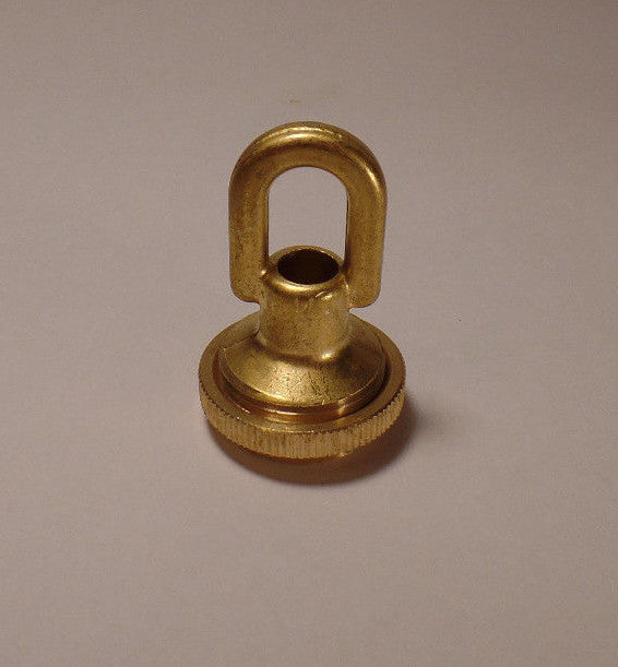 New 1 3/4" Unfinished Brass Screw Collar Loop Lamp Part With Wire Way, 1/4F Tap