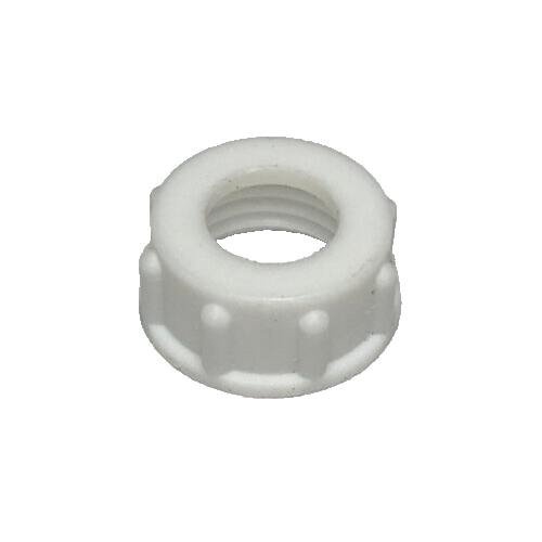 New White Bakelite (Plastic) Lamp Cord Bushing, 1/4F Tap (1/2") #CB906
