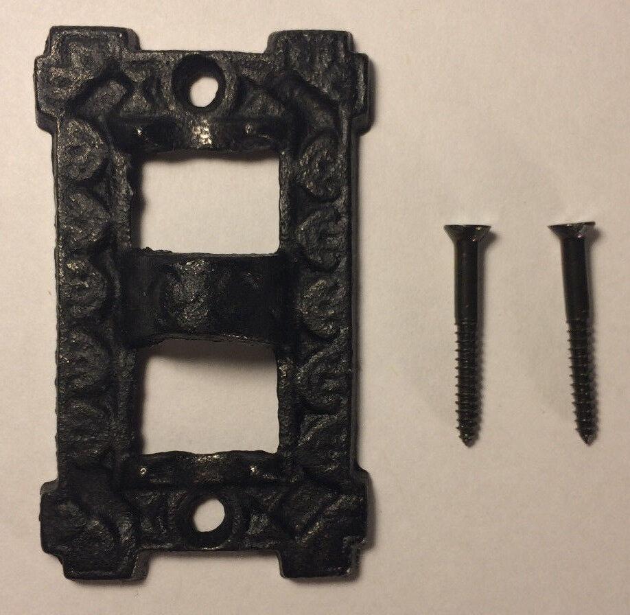 NEW 3" Long Black Cast Iron Square Wall Bracket Lamp Hinge with screws #HIN26 - Stone Door Lamps