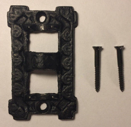 NEW 3" Long Black Cast Iron Square Wall Bracket Lamp Hinge with screws #HIN26 - Stone Door Lamps