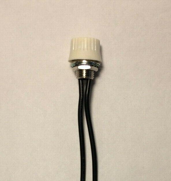 New Large White Phenolic On/Off Rotary Canopy Switch, 6" Long Wire Leads #RS403W - Stone Door Lamps