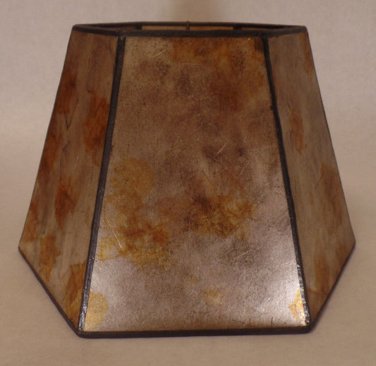 7" x 12" x 7 1/2" Onyx Color Hexagon Style Mica UNO Bridge Floor Lamp Shade 702S