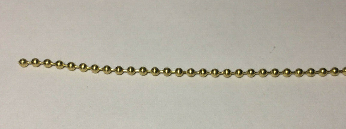 New #6 Brass Beaded Chain For Lamp Sockets & Ceiling Fans, Sold Per Ft. #BC600