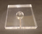New 6" Diameter Clear Square Acrylic Lamp Base w/ Center Hole & Side Outlet - Stone Door Lamps
