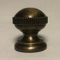 New Antique Brass Knurled Ball Finial For Standard Lamp Harps, 7/8" ht. #BF411A - Stone Door Lamps