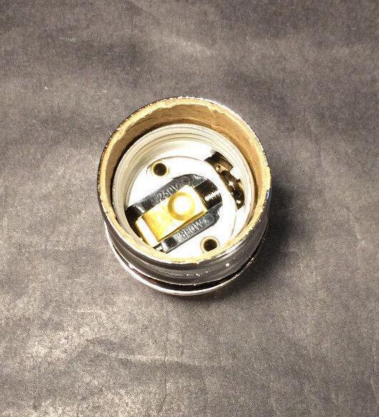 New Brass Short Keyless Early Electric Industrial Style Nickel Lamp Socket #291N - Stone Door Lamps