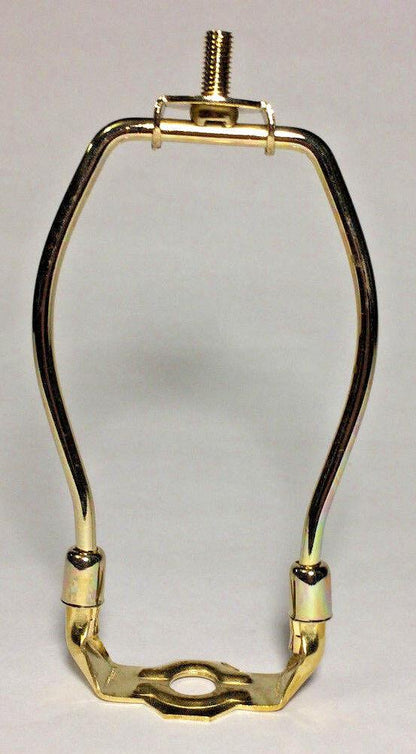 5 1/2" Brass Plated Mini Miniature Lamp Harp with Base, regular weight #HAR33 - Stone Door Lamps
