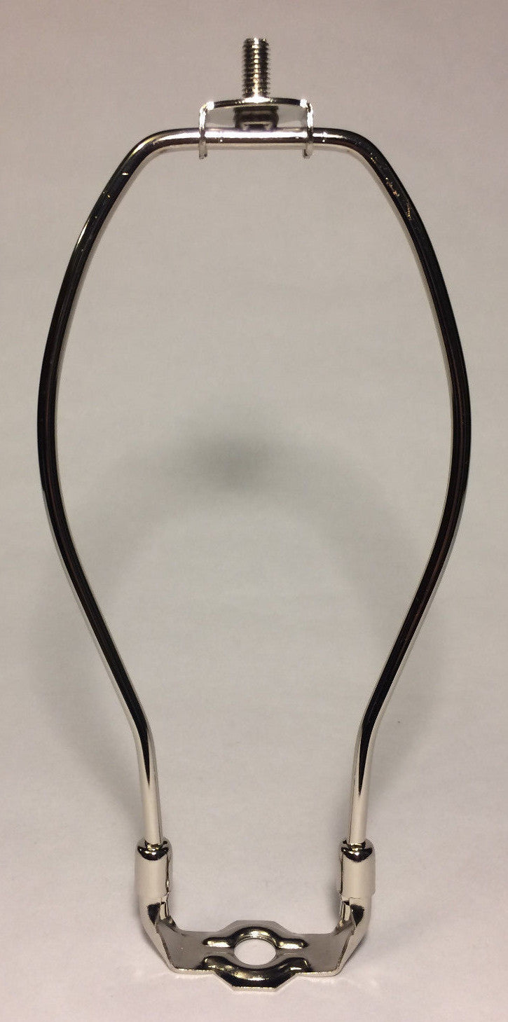 New 9 1/2" Nickel Finish Lamp HARP Shade Holder w/Base for Lamp Repair  #HAR59N