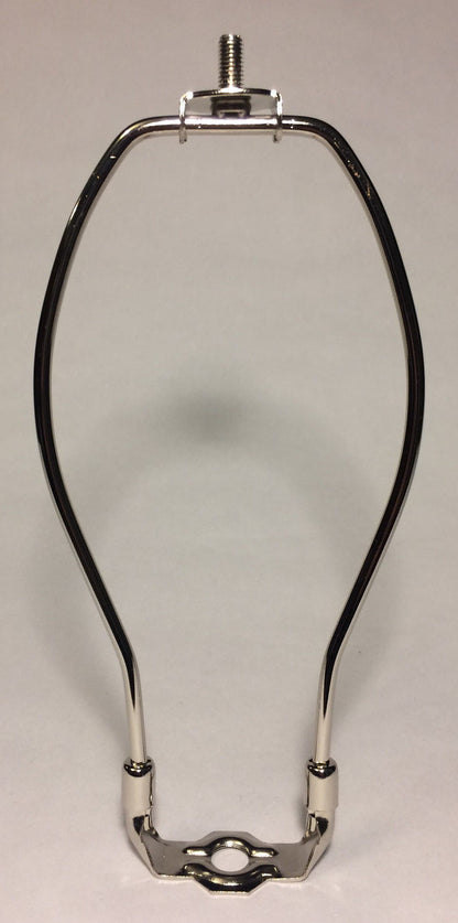 New 9 1/2" Nickel Finish Lamp HARP Shade Holder w/Base for Lamp Repair  #HAR59N
