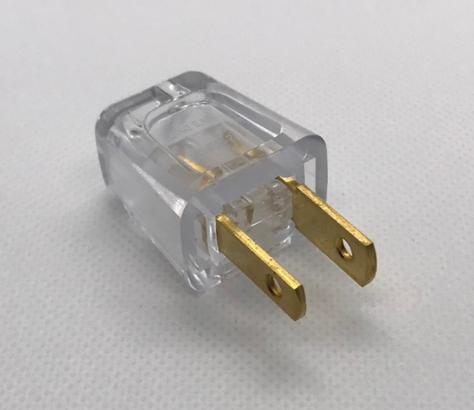 New Clear Quick Connect Lamp Plug For SPT-2 Cord, Polarized Blades, U.L. #PL551