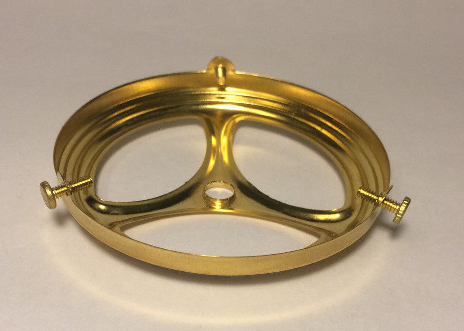 New 5" Fitter Unfinished Stamped Brass Shade Holder w/ 3 Set Screws, 1/8 IP #75U