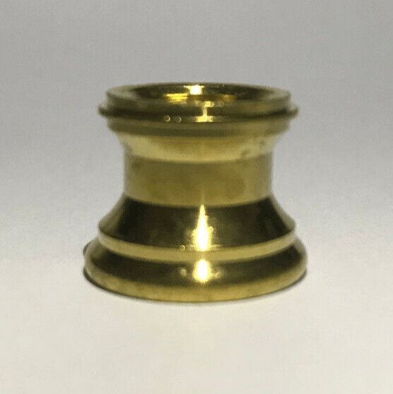 New Turned Brass Lamp Neck, Unfinished Brass, 1/8 IP Slip, 11/16" Ht. #BN949U - Stone Door Lamps