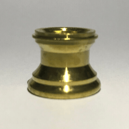 New Turned Brass Lamp Neck, Unfinished Brass, 1/8 IP Slip, 11/16" Ht. #BN949U - Stone Door Lamps
