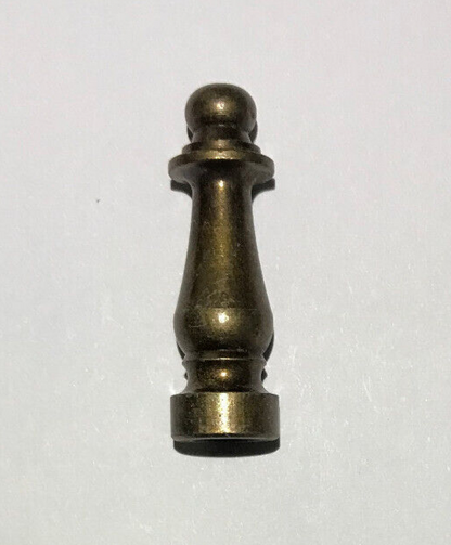 New 1 1/2" Column Style Brass Lamp Finial, Antique Brass Finish, 1/4-27F, BF950A